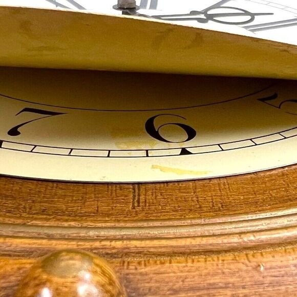 VINTAGE 1960's Burwood 4305 Large American Eagle Wall Clock 22” Faux Wood WORKS! - Picture 9 of 16